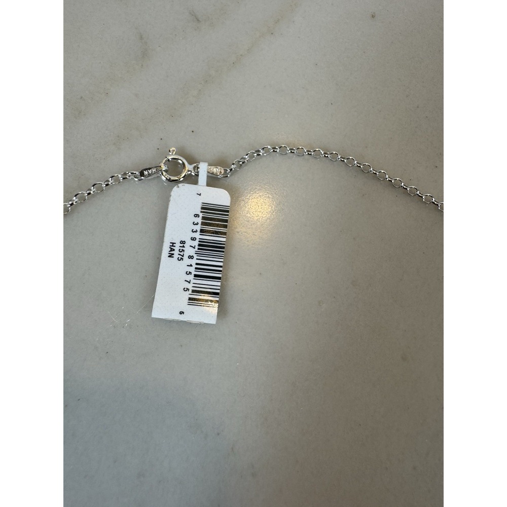 Italian Sterling Silver 925 Rolo Chain Necklace 20" Italy New With Tag - Picture 4 of 7